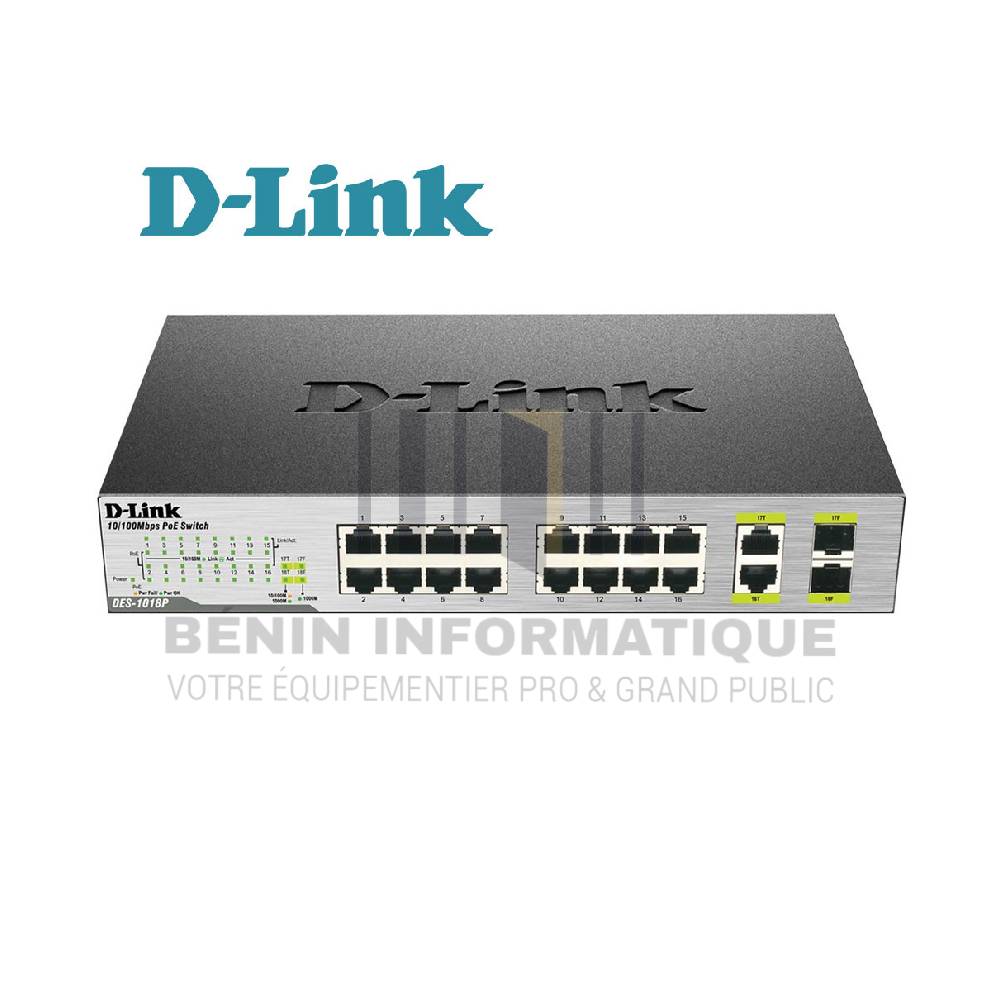 D-Link DES-F1016P-E 16 ports 10/100 PoE longue portée Switch de surveillance